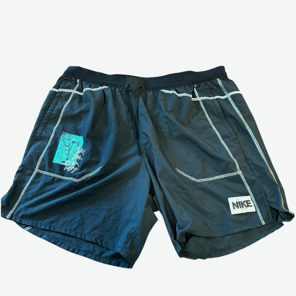 Nike Stride D.Y.E. Mens Running Shorts Black XL "Make Your Brain Happy"